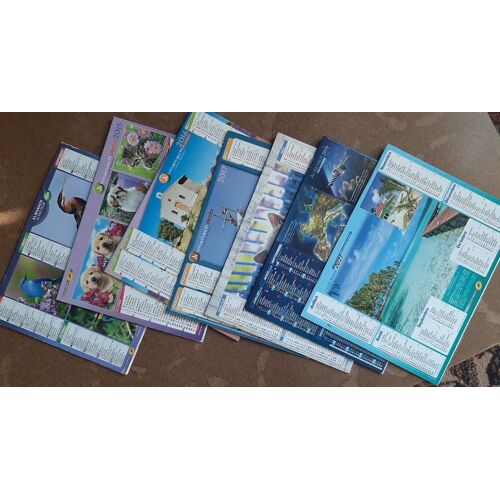 Lot De 7 Calendriers Des Postes, Années 2014-2015-2016-2017-2018-2019-2021