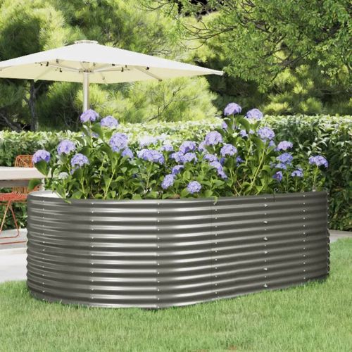 Prolenta Premium - Lit Surélevé De Jardin Gris 212x140x68cm Acier Galvanisé