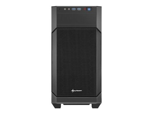 Sharkoon V1000 - Tour - micro ATX - pas d'alimentation - noir - USB/Audio
