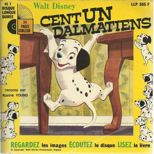 Walt Disney Présente Une Aventure Des 101 Dalmatiens (Livre Disque 24 Pages Couleur)