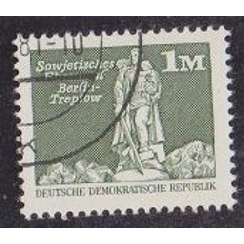 Timbre D'allemagne De L'est N°1629 Y&t 1 M Olive Série Courante Monument Soviétique Berlin-Treptow