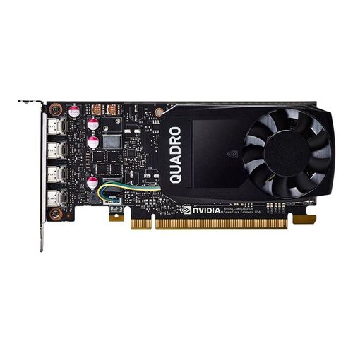 NVIDIA Quadro P1000 - Carte graphique - Quadro P1000 - 4 Go GDDR5 - PCIe 3.0 x16 profil bas - 4 x Mini DisplayPort - Smart Buy - pour Workstation Z2 G4 (MT, SFF), Z2 G5, Z240 (SFF, tower), Z4 G4...