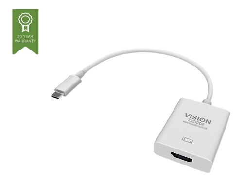 Vision TC-USBCHDMI - Adaptateur vidéo externe - USB-C 3.1 - HDMI - blanc - Pour la vente au détail