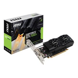 MSI GTX 1050 TI 4GT LP - Carte graphique - GF GTX 1050 Ti - 4 Go GDDR5 - PCIe 3.0 x16 profil bas - DVI, HDMI, DisplayPort