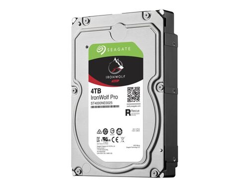 Seagate IronWolf Pro ST4000NE0025 - Disque dur - 4 To - interne - 3.5" - SATA 6Gb/s - 7200 tours/min - mémoire tampon : 128 Mo - avec Seagate Rescue Data Recovery