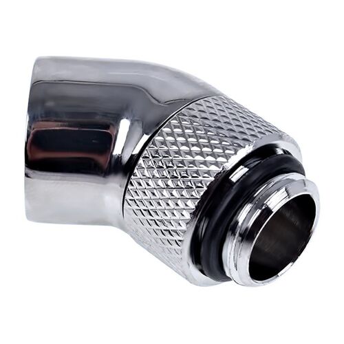 Alphacool Eiszapfen angled adaptor 45° rotatable G1/4 outer thread to G1/4 inner thread - Adaptateur de raccordement du système de refroidissement par liquide - chrome