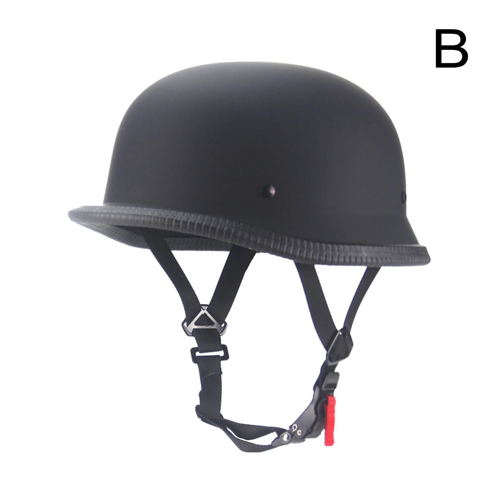 Adulte Style Allemand WWII Rétro Demi-Casque Moto Visage Ouvert Casque Moto Crâne Casquette Casques Pour Hommes Et Femmes Casque De Protection Demi-Visage D'été DOT/ECE Lunettes,Black Leather,S