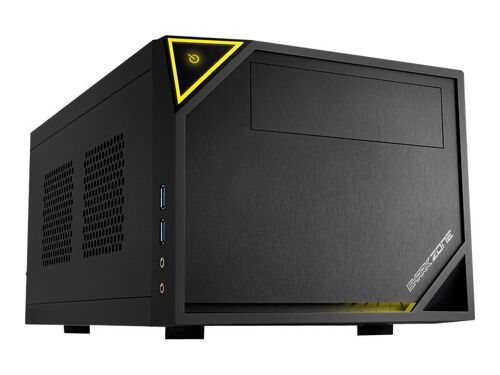 Sharkoon SHARK ZONE C10 - Tour - mini ITX - pas d'alimentation (ATX12V / SFX12V) - noir, jaune - USB/Audio