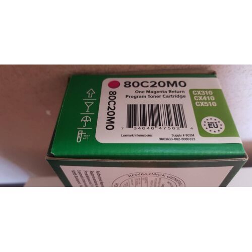 Cartouche magenta 80C20MO pour imprimante Lexmark CX310, 410, 510