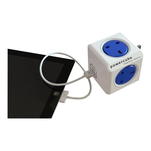 Allocacoc PowerCube original usb - Unité de distribution secteur - CA 110-240 V - connecteurs de sortie : 5 - bleu cobalt