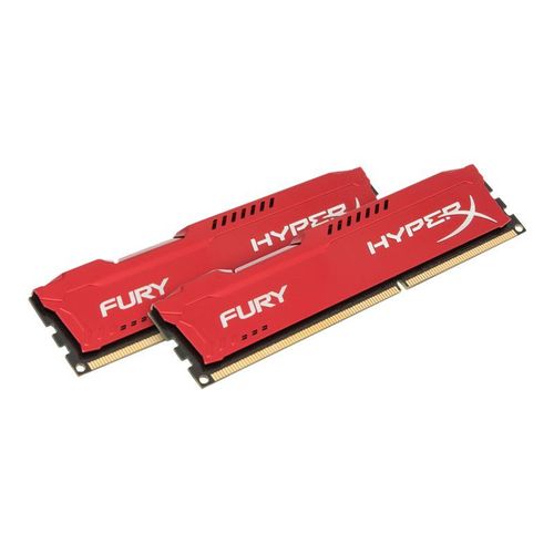 HyperX FURY - DDR3 - kit - 8 Go: 2 x 4 Go - DIMM 240 broches - 1600 MHz / PC3-12800 - CL10 - 1.5 V - mémoire sans tampon - non ECC - rouge