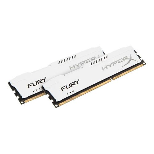 HyperX FURY - DDR3 - kit - 8 Go: 2 x 4 Go - DIMM 240 broches - 1600 MHz / PC3-12800 - CL10 - 1.5 V - mémoire sans tampon - non ECC - blanc