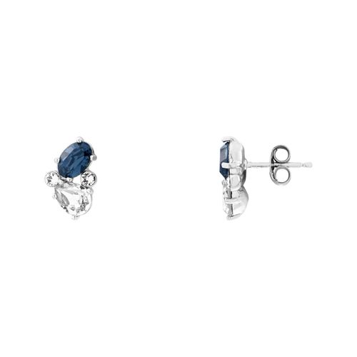 Boucles D'oreilles En Argent 925/1000 Et Crystal