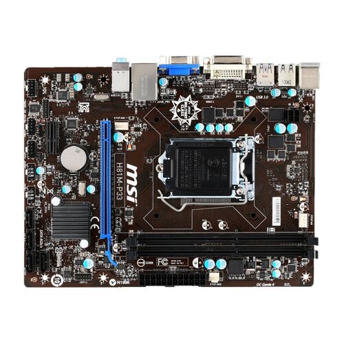 MSI H81M-P33 - Carte-mère - micro ATX - Socket LGA1150 - H81 Chipset - USB 3.0 - Gigabit LAN - carte graphique embarquée (unité centrale requise) - audio 8 canaux