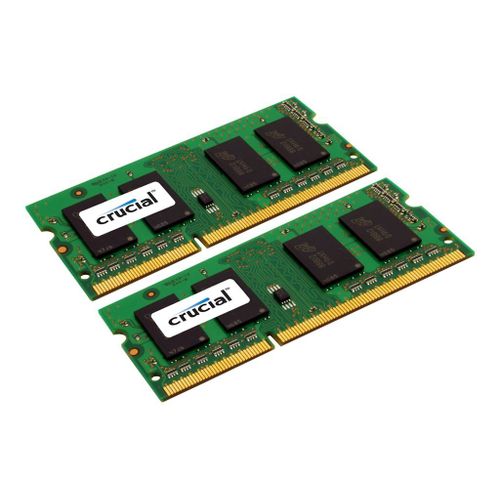 Crucial - DDR3L - kit - 16 Go: 2 x 8 Go - SO DIMM 204 broches - 1600 MHz / PC3-12800 - CL11 - 1.35 V - mémoire sans tampon - non ECC
