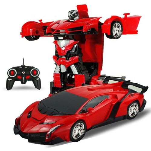En 1 Voiture Rc Sans Fil Sport Transformation Robot Modèle Deformation Camion Jouet De Combat