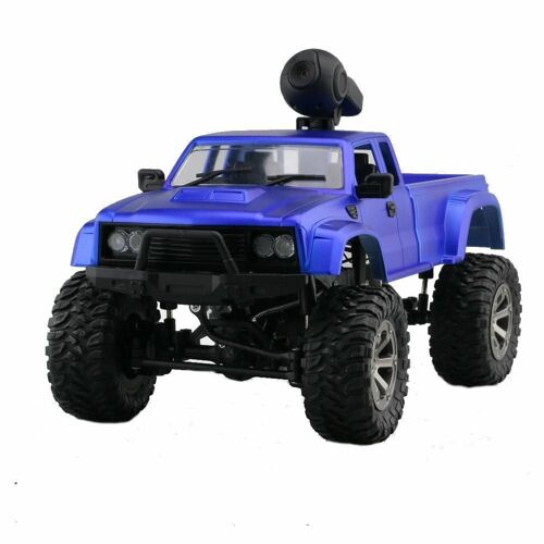2.4g 4wd Rc Voiture 720p Hd Wifi Fpv Camion Militaire Tout-Terrain W/Lumière Led Rtr Jouet,Bleu
