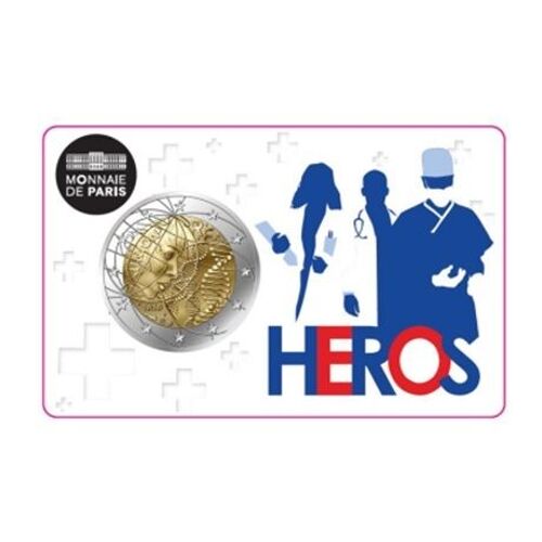 2 Euro France 2020 Recherche Médicale. Bu Coincard: Version Héros