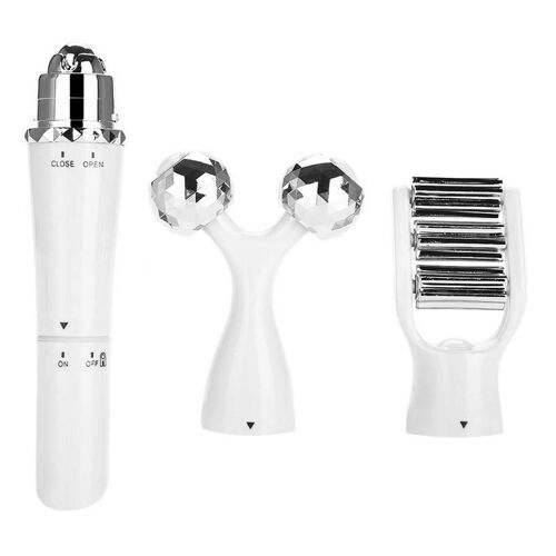 Rouleau De Massage Électrique Pour Le Visage, Masseur Facial Pour Femme, Soins De La Peau, 3 Têtes De Massage Pour L'antarctique 