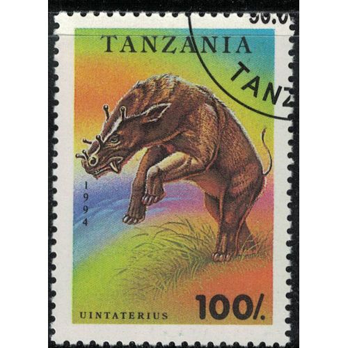 Tanzanie 1994 Oblitéré Used Animaux Préhistoriques Éteints Uintatherium Uintaterius Su