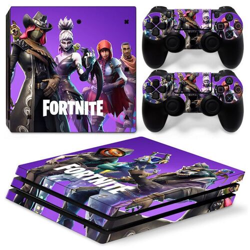 Kit De Autocollants Skin Decal Pour Console De Jeu Ps4 Pro Corps Complet Fortnite T1tn-P4pro-7033.