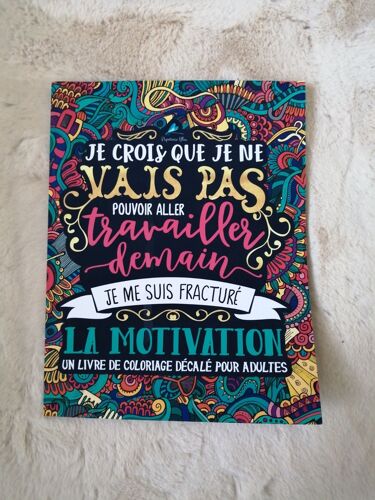 Un Livre De Coloriage Décalé Pour Adultes: Je Crois Que Je Ne Vais Pas Pouvoir Aller Travailler Demain, Je Me Suis Fracturé La Motivation
