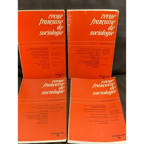 Revue Française De Sociologie. Année 1980 En 4 Livres.