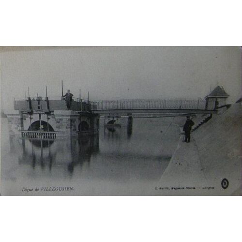 Carte Postale Ancienne "Digue De Villegusien"