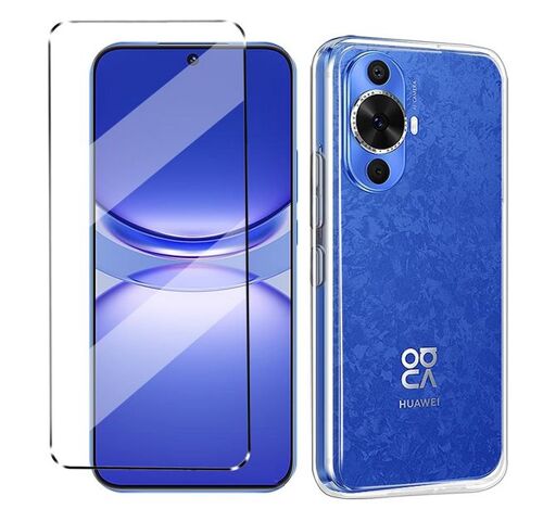 Coque pour Huawei Nova 12s - housse etui silicone gel fine + verre trempe - TRANSPARENT TPU