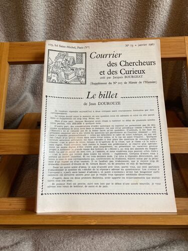 Courrier Des Chercheurs Et Des Curieux N°73 Janvier 1967 Miroir De L'histoire
