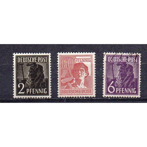 Allemagne- Lot De 2 Timbres Neufs Et 1 Timbre Oblitéré- Année 1947- Métiers