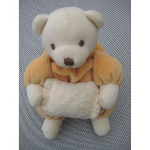 Doudou Hochet Ours Orange  Cmp Et Son Oreiller 18 Cm