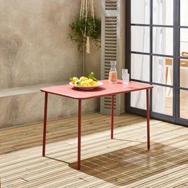Table De Jardin Métal 4 Places. Terracotta. Amelia. 120x70 Cm