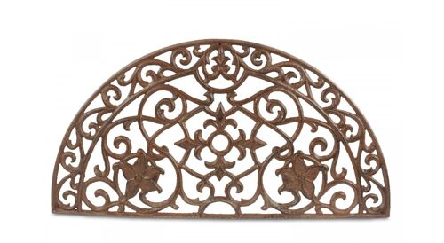 Tapis Paillasson Fer Forge Demi Lune Fonte 70cm - Marron