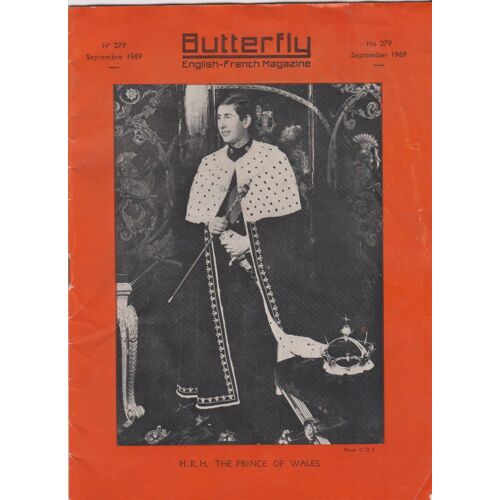 Butterfly English-French Magazine N°279 Sept 1969 H.R.H The Prince Of Wales Cover