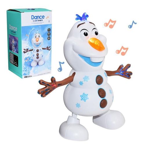 Leadingstar ? Robot De Danse Bonhomme De Neige Olaf Jouet Électrique Avec Musique Légère Peut Agiter Les Bras Avec 5 Musiques Cadeau D'Anniversaire Et De Noël Pour Enfants White