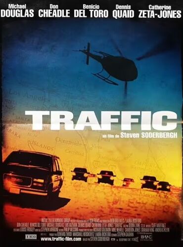 Traffic - Affiche Originale De Cinéma - Format 40x60 Cm - Un Film De Steven Soderbergh Avec Michael Douglas, Don Cheadle, Benicio Del Toro, Dennis Quaid, Catherine Zeta-Jones - Année 2000