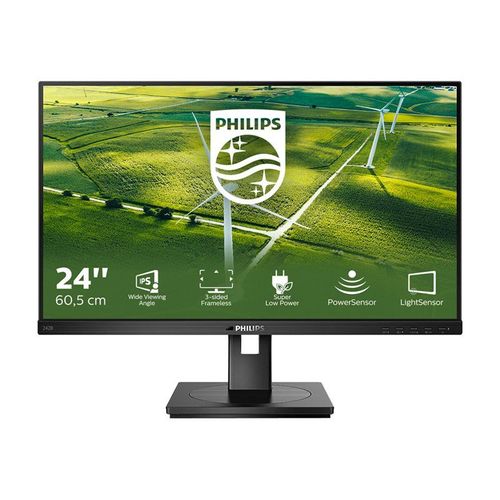 Philips B Line 242B1G - Écran LED - 24" - 1920 x 1080 Full HD (1080p) @ 75 Hz - IPS - 250 cd/m² - 1000:1 - 4 ms - HDMI, DVI-D, VGA, DisplayPort - haut-parleurs - texture noire
