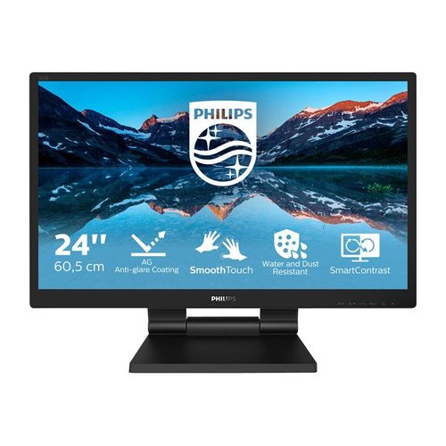 Philips B Line 242B9TL - Écran LED - 24" - écran tactile - 1920 x 1080 Full HD (1080p) @ 60 Hz - IPS - 250 cd/m² - 1000:1 - 5 ms - HDMI, DVI-D, VGA, DisplayPort - haut-parleurs - texture noire