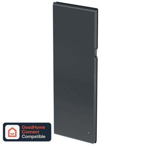 Radiateur connecté électrique à inertie fluide GoodHome Iriya anthracite 1800W vertical