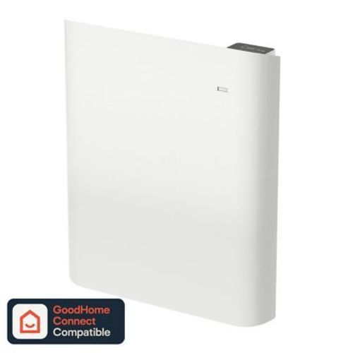Radiateur connecté électrique à inertie sèche GoodHome Florya blanc 1000W horizontal