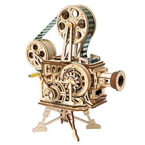 Projecteur Retro Puzzle En Trois Dimensions Jouets Educatifs En Bois Decompression Assemble Robot Modèle Jouets D'interieur