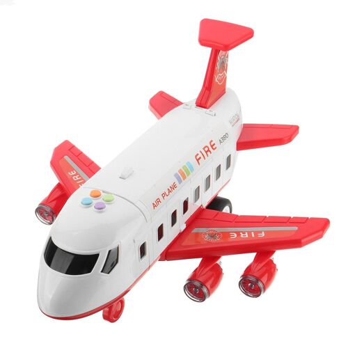 Simulation Multicolore Grande Taille Musique Histoire Piste Inertie Avion Passager Avion Avion De Ligne Moule Sous Pression Modèle Jouet Pour Enfants Cadeau,Red