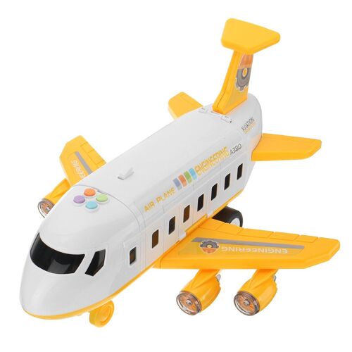 Simulation Multicolore Grande Taille Musique Histoire Piste Inertie Avion Passager Avion Avion De Ligne Moule Sous Pression Modèle Jouet Pour Enfants Cadeau,Yellow