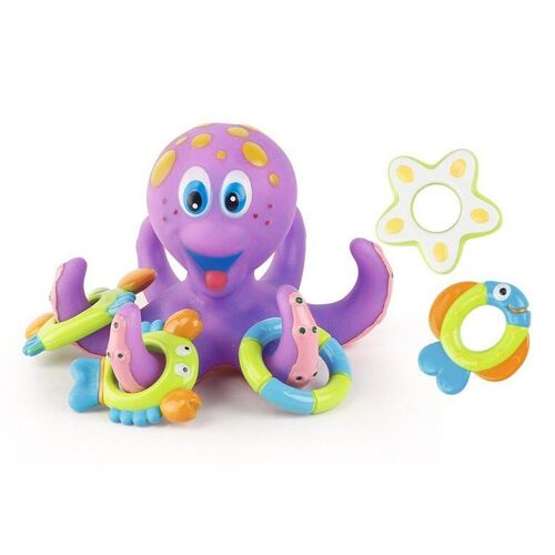 Jouets Flottants De Bain De Bebe D'abs En Caoutchouc Mou Avec 5 Anneaux D'animal Marin Font Le Cercle Pour Le Cadeau D'enfants
