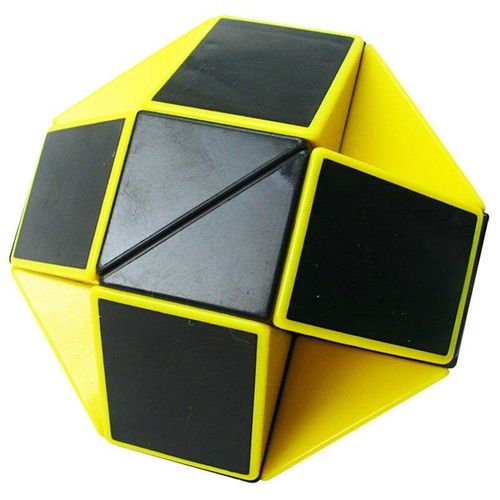Vitesse Originale Magique Cube Serpent Puzzle Règle Twist 24 Blocs Educatifs Droles Jouets Pour Enfants, Noir Jaune