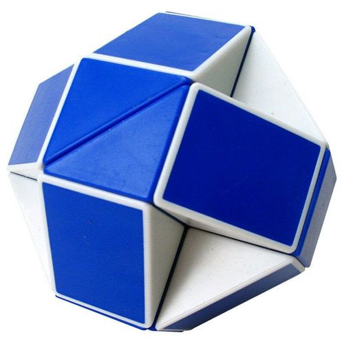 Vitesse Originale Cube Magique Serpent Puzzle Règle Twist 24 Blocs Jouets Educatifs Droles Pour Enfants, Bleu Blanc