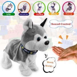 Électronique Chien Robot Jouet Peluche Interactive Capteur Son Touche Aboiement Marche Cadeau Enfants Anniversaire
