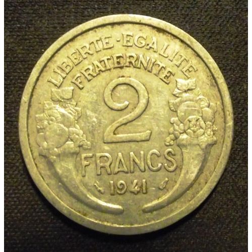 Pièce De 2 Francs En Alu De 1941 Type Morlon