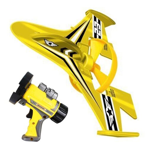 Main Lancer Pivotant Mousse Avion Lanceur Exterieur Glissant Avion Volant Modèle Enfants Jouets Cadeaux,Yellow